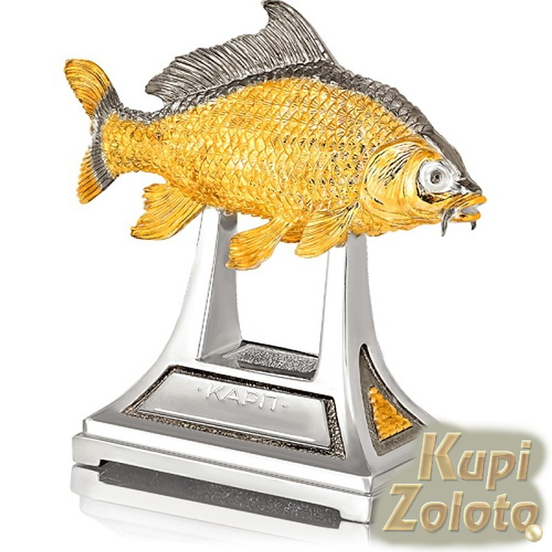 Серебряная статуэтка "Рыба, карп"