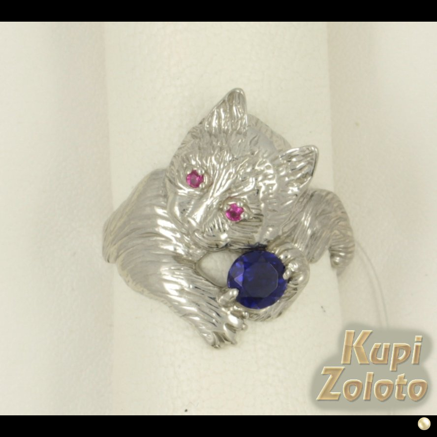 Серебряное кольцо "Кошка"