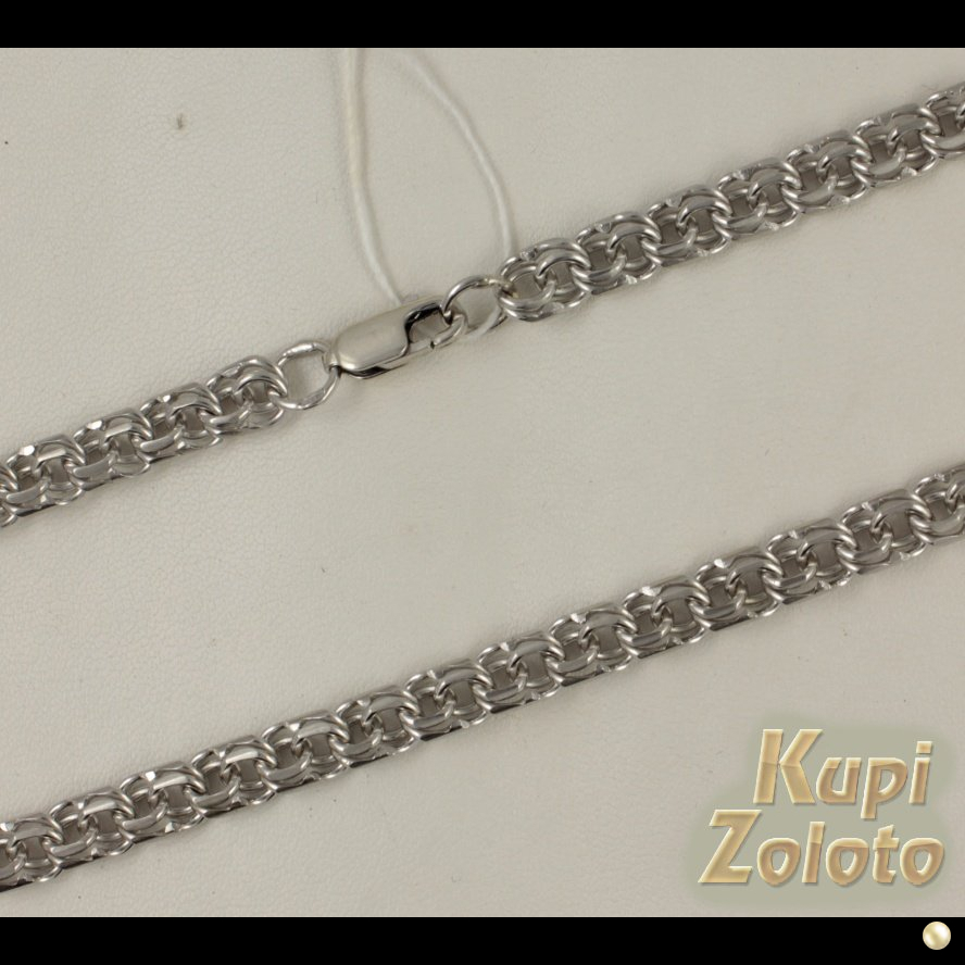 Серебряная цепочка на шею плетение классический Бисмарк